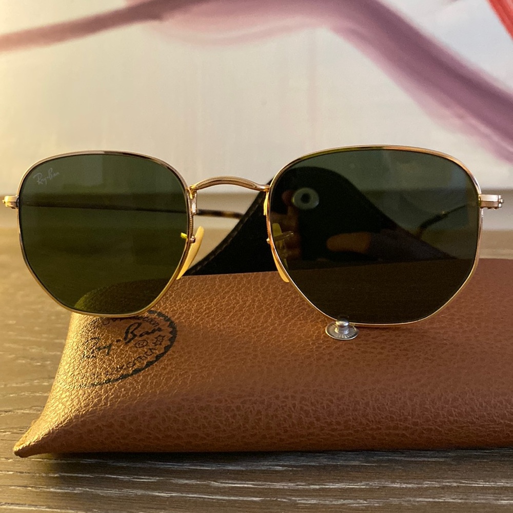 RayBan Gold Hexagon Sunglasses